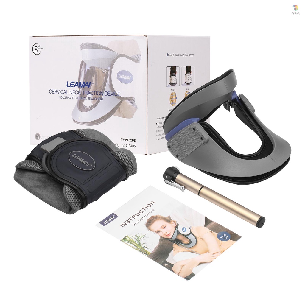Yula) Thiết Bị Kéo Căng Cổ Bơm Hơi Y Tế LEAMAI Hỗ Trợ Giảm Đau Cổ Và Hỗ Trợ Ở Nhà / Văn Phòng Trên Đường Đi
