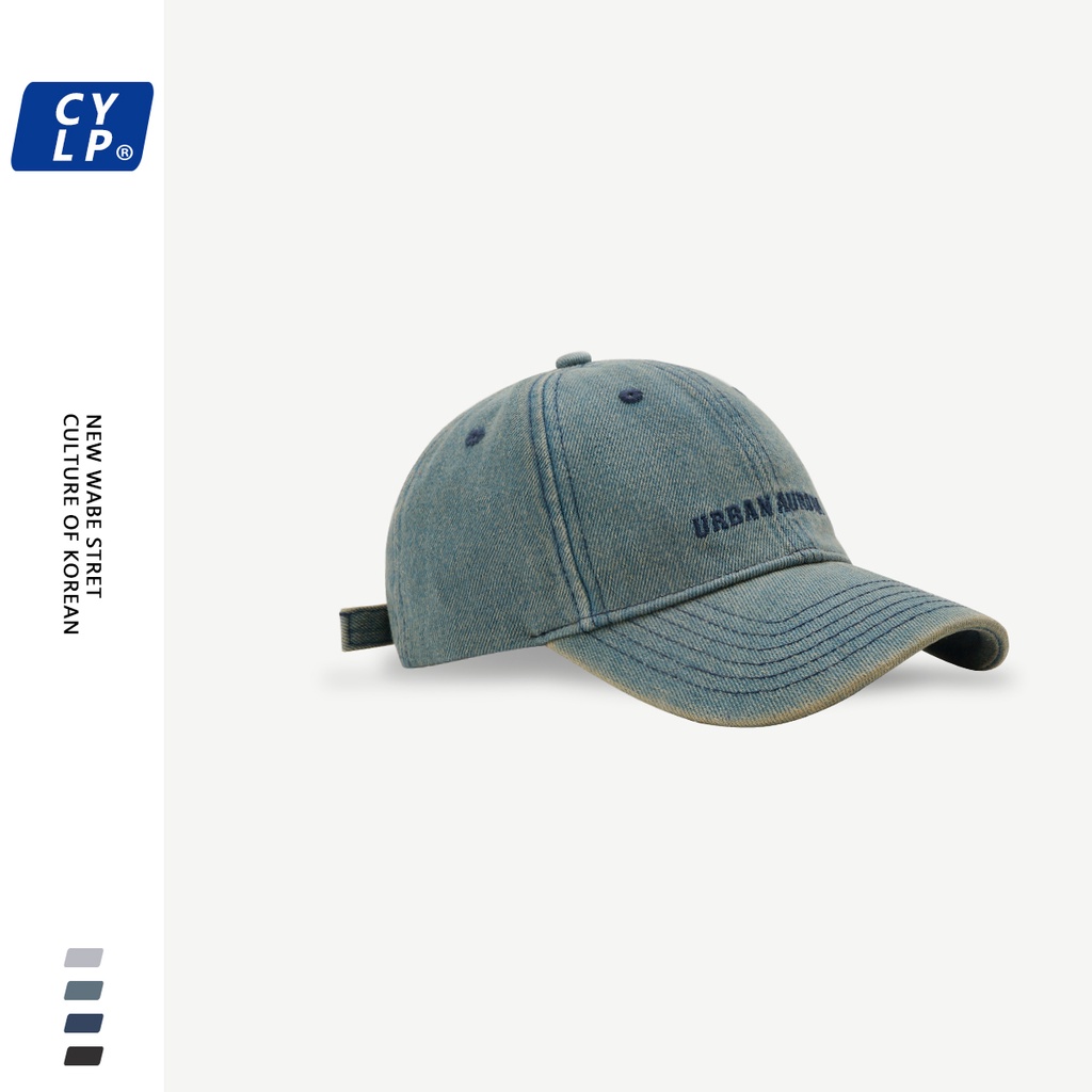 Mũ Lưỡi Trai Denim Thêu Chữ Đơn Giản Phong Cách Âu Mỹ