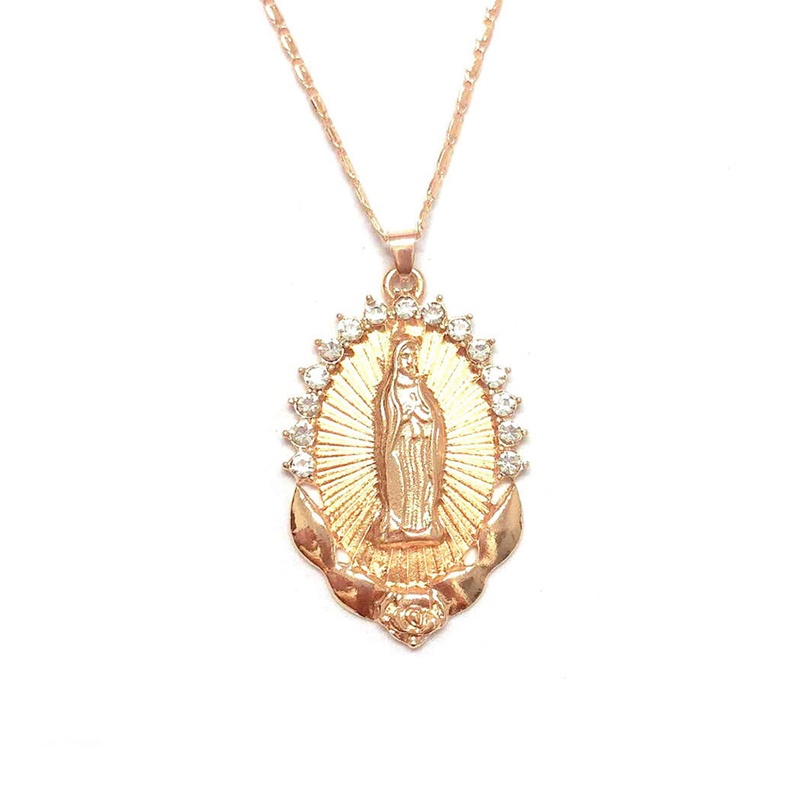 Vòng cổ Mặt Hình Đức Mẹ Maria Margot Đính Đá Zircon