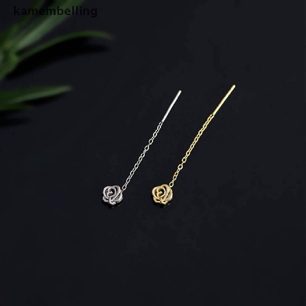 Đôi Khuyên Tai Tua Rua Ngắn Gắn Hoa Đơn Giản Thời Trang Cho Nữ