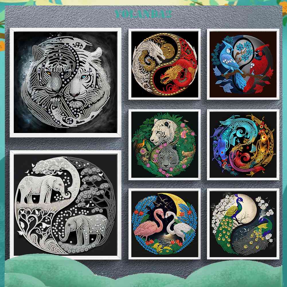 Bộ Tranh Đính Đá 5D Họa Tiết Động Vật Độc Đáo DIY Dùng Trang Trí Nhà Cửa