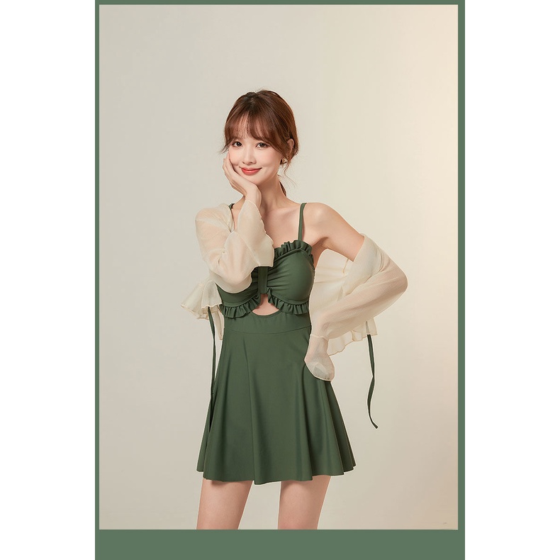 Bộ Đồ Bơi Một Mảnh Tay Dài Dáng Ôm Thời Trang Mùa Hè Chất Lượng Cao Cho Nữ