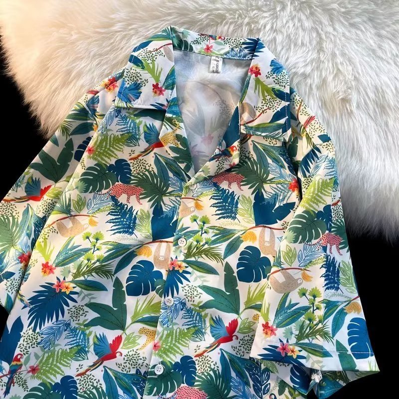 Áo Sơ Mi Tay Ngắn Dáng Rộng In Họa Tiết Phong Cách Hong Kong Cổ Điển Thời Trang Mùa Hè Cho Nam Và Nữ