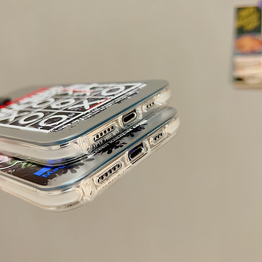 Ốp Điện Thoại TPU Mềm Họa Tiết Nhãn Hiệu Mạ Điện Màu Bạc Bảo Vệ Toàn Diện Cho iphone 13 14 12 11 pro max