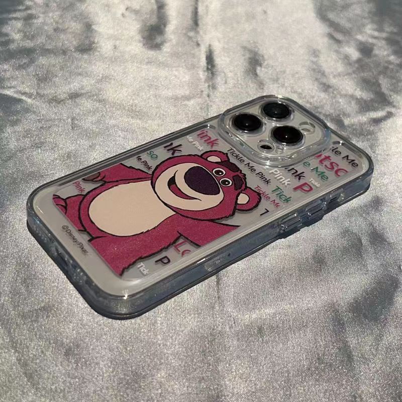 ✅Ốp Điện Thoại Trong Suốt Họa Tiết Gấu Và Dâu Tây Dễ Thương Cho iPhone14promax 12 xs 1113