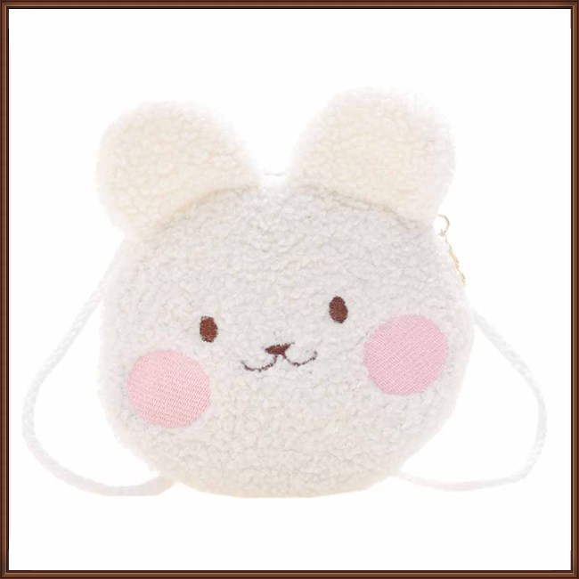 Túi Đeo Chéo Đựng Tiền Xu Hình Động Vật Hoạt Hình Bằng Lông Cừu Có Khóa Kéo Thời Trang Dành Cho Trẻ Em