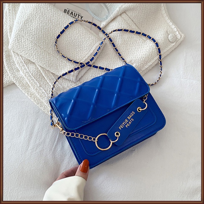 Túi Đeo Chéo Vai Bằng Da Pu Màu Trơn Thời Trang Sành Điệu Cho Nữ