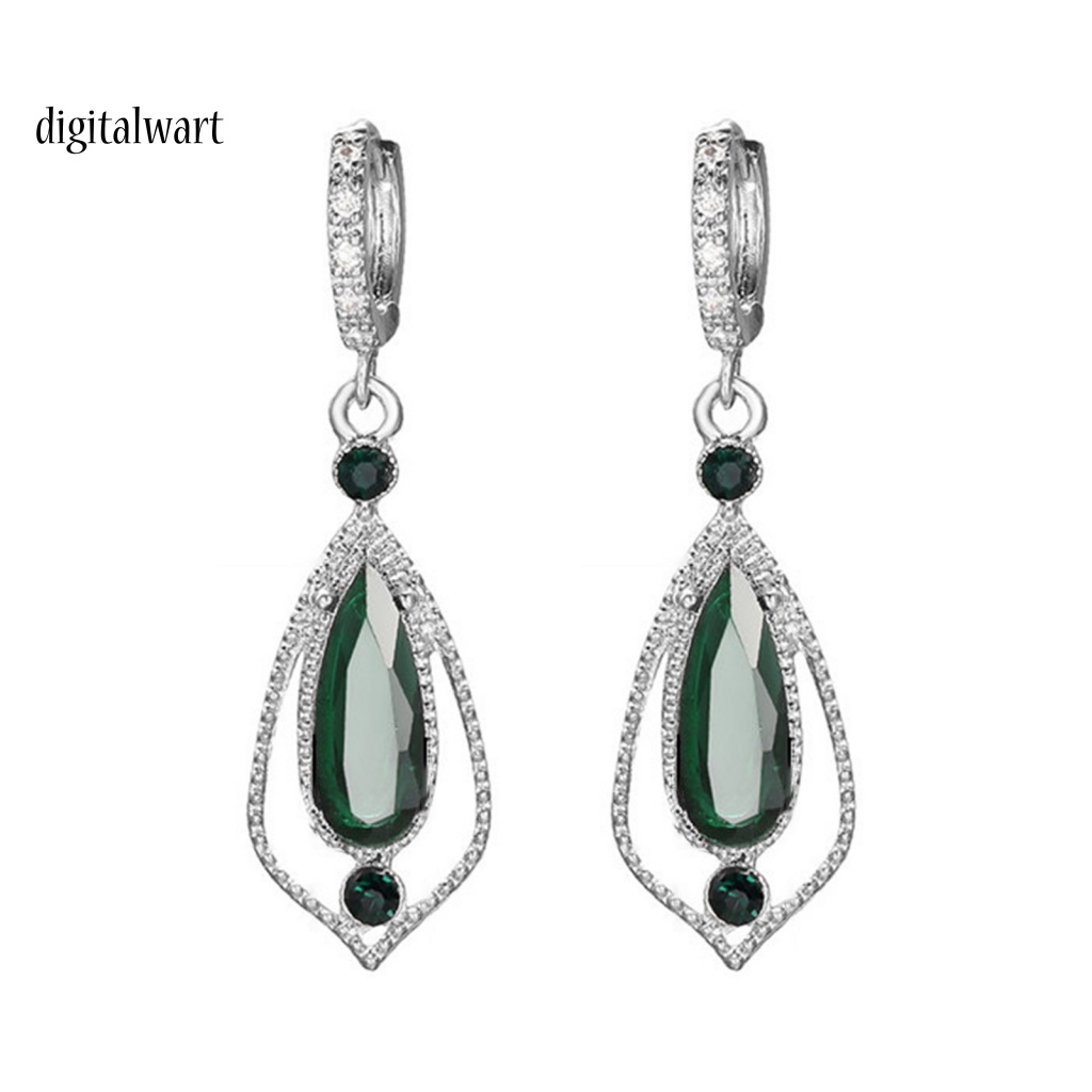 Kỹ Thuật Số| 1 Đôi Bông Tai Hình Giọt Nước Rỗng Đính Đá Zircon Hình Giọt Nước Thời Trang Dự Tiệc