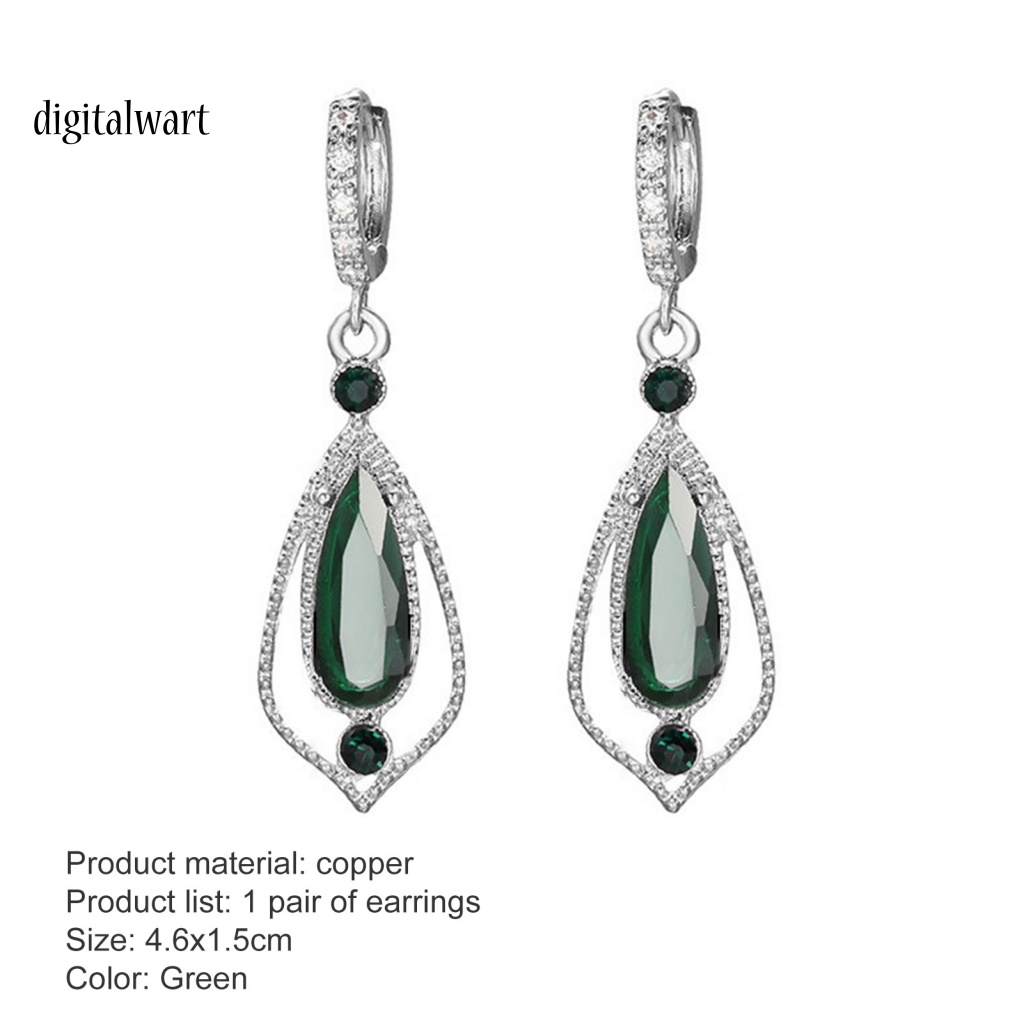 Kỹ Thuật Số| 1 Đôi Bông Tai Hình Giọt Nước Rỗng Đính Đá Zircon Hình Giọt Nước Thời Trang Dự Tiệc