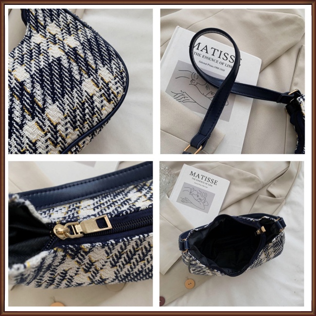 Túi Xách Da Đeo Dưới Cánh Tay Họa Tiết Kẻ Sọc Thời Trang Cho Nữ