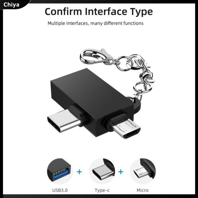Đầu Chuyển Đổi OTG 2 Trong 1 Bằng Nhôm Cho Ổ Cứng / Đèn Flash / Ổ Đĩa Cứng Cổng Type-c