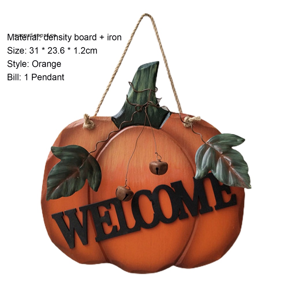Vòng Hoa Lá Giả Hình Bí Ngô Nhiều Màu Sắc Dùng Trang Trí Cửa Dịp Halloween