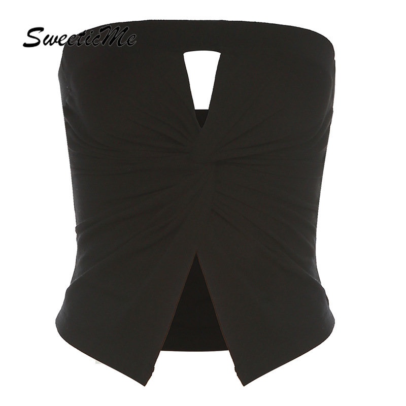 Áo Ống Màu Trơn Hở Lưng Dáng Ôm Thời Trang 2023 Quyến Rũ Cho Nữ