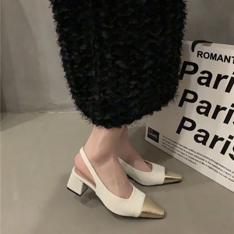 Giày Sandal Cao Gót Mũi Nhọn Bằng Da PU Thời Trang Dành Cho Nữ