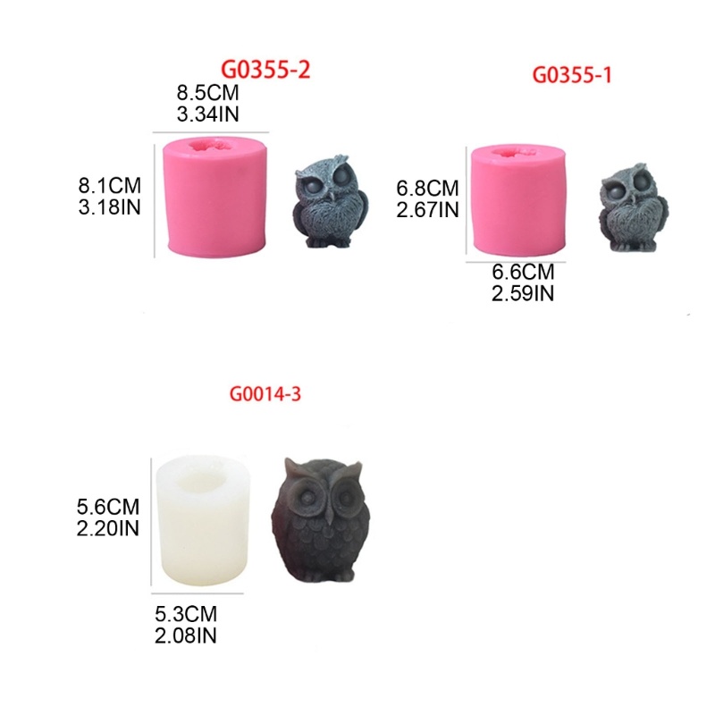 Khuôn Silicon Làm Nến Thơm Hình Chim Cú 3D Siêu Dễ Thương