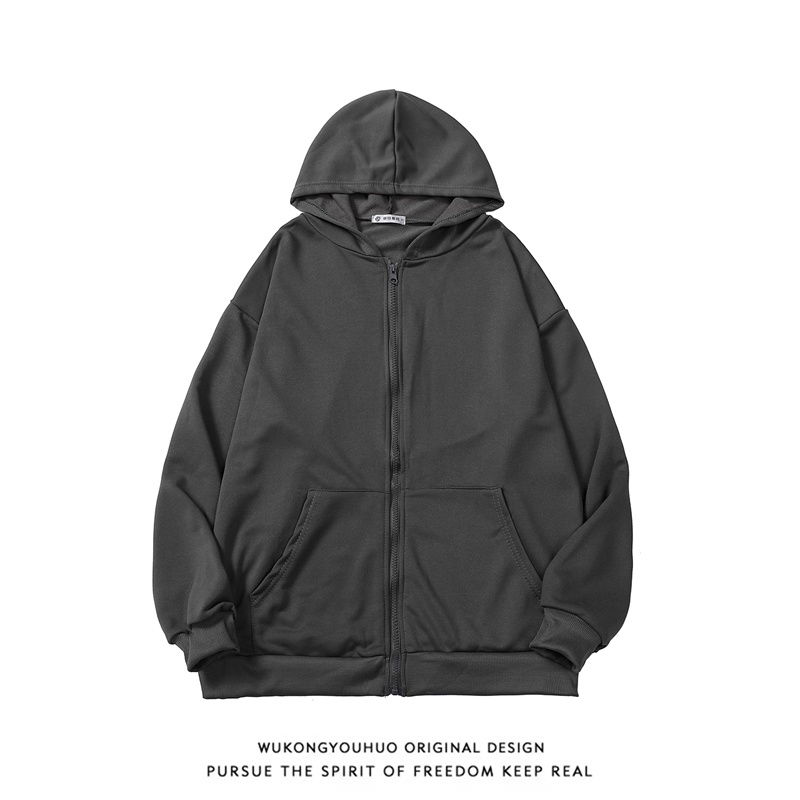 Áo Khoác Bóng Chày Có Nón Màu Sắc Đơn Giản Phong Cách Hàn Quốc