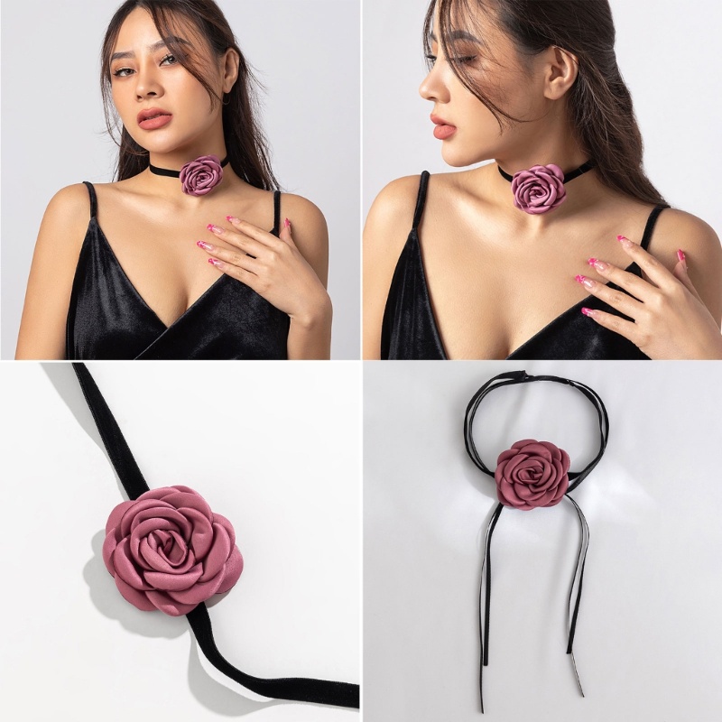 Vòng Cổ Choker Vải Mềm Hình Hoa Thời Trang Cho Nữ