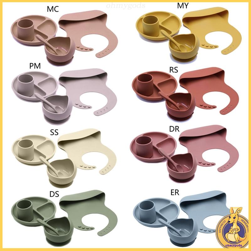 Bộ Dụng Cụ Ăn Dặm Bằng Silicone Chống Trượt Cho Bé