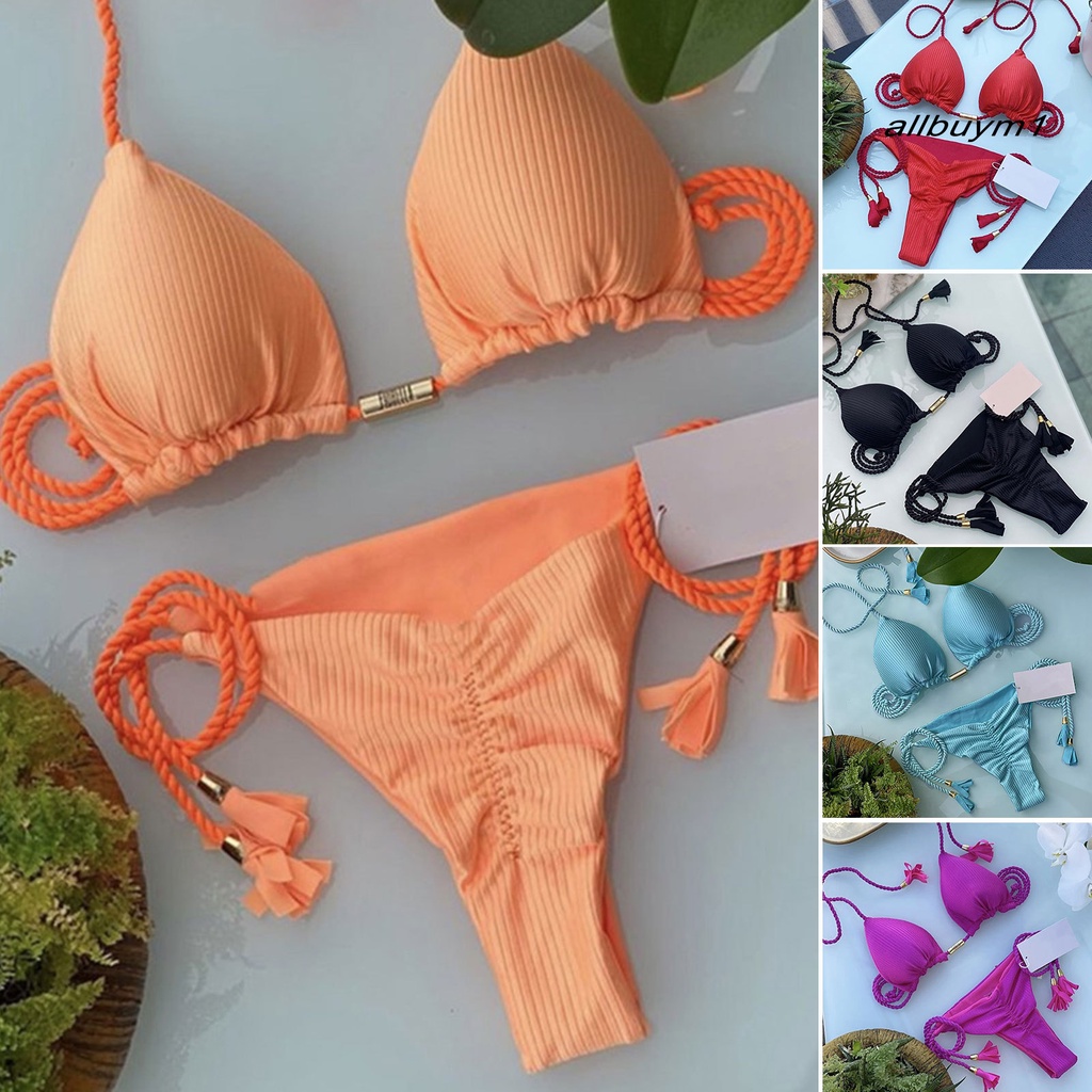 Bộ Bikini 2 Mảnh Màu Sắc Thời Trang Quyến Rũ Cho Nữ