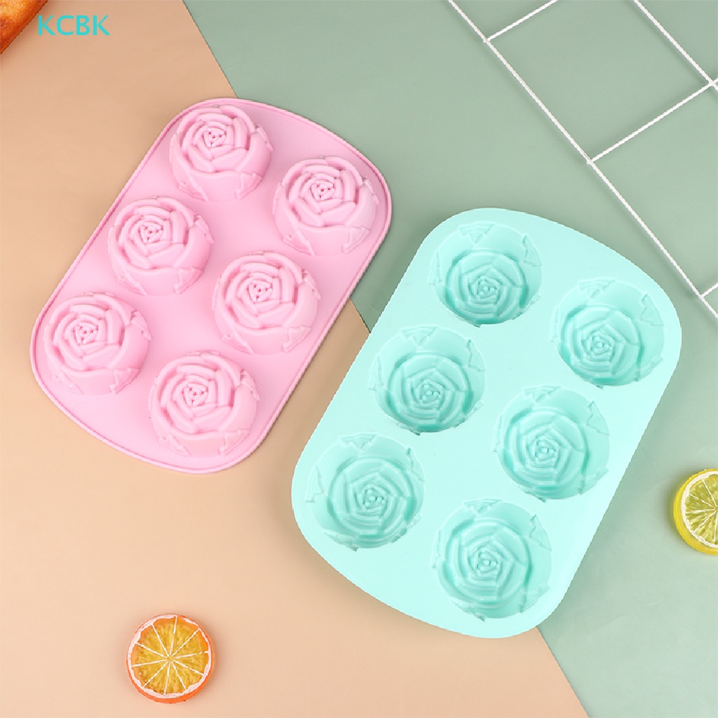 1 Khuôn Silicone Làm Bánh Kem &amp; Xà Phòng 6 Ô Hình Bông Hoa