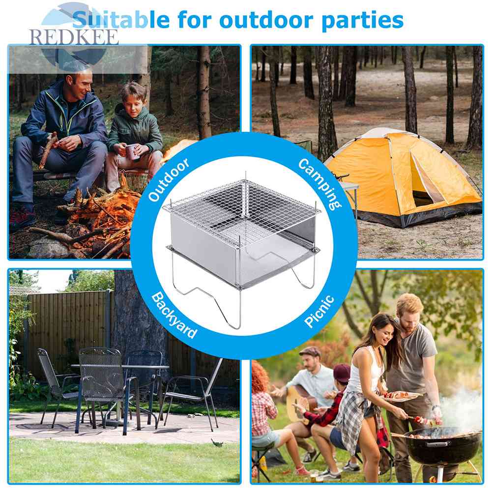 Bếp Lửa Củi Gấp Gọn Tiện Dụng Cho Hoạt Động Cắm Trại Ngoài Trời