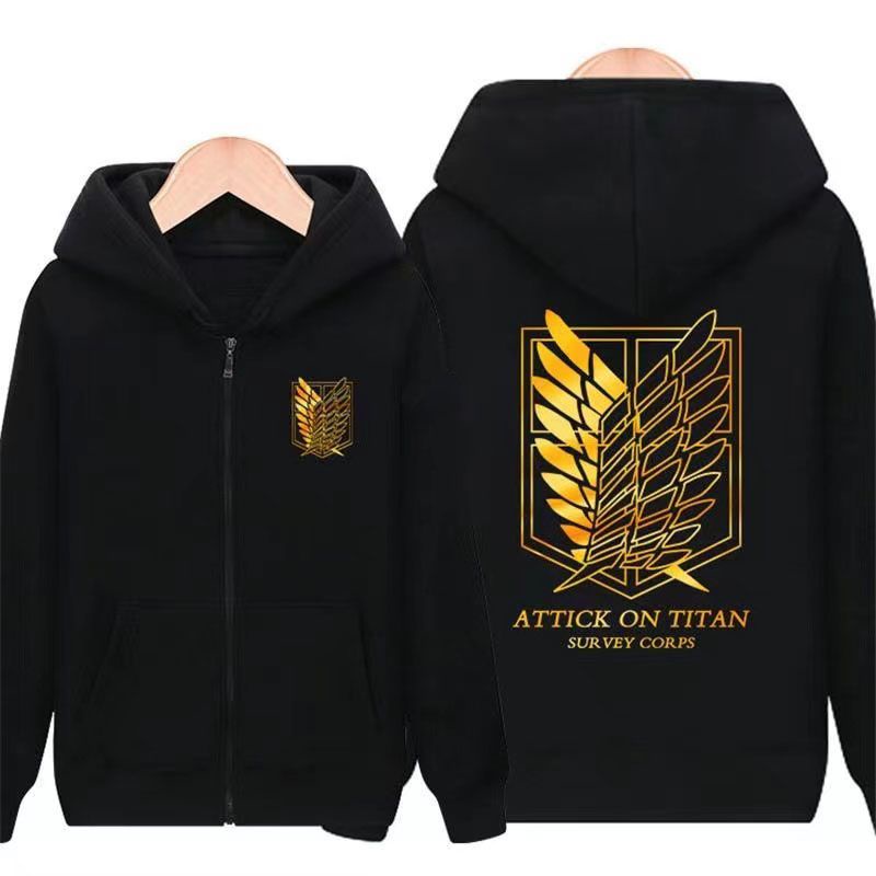 Áo Khoác Hoodie Có Khóa Kéo In Hình Anime Attack ON TITAN