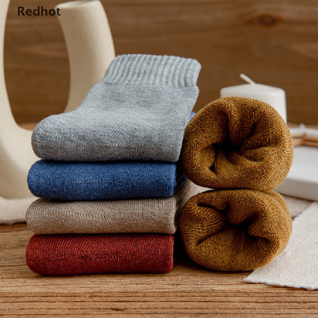 1 Đôi Tất Len Dày Giữ Ấm Màu Trơn Thời Trang Mùa Đông Dành Cho Nữ