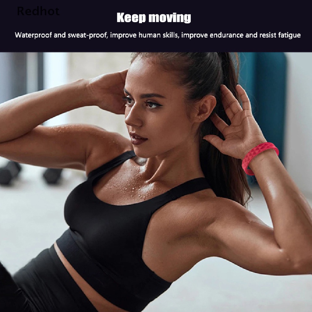 &lt; Redhot &gt; Vòng Đeo Tay Silicone Chống Tĩnh Điện Ion Âm Không Dây Có Thể Điều Chỉnh Cho Nam Và Nữ