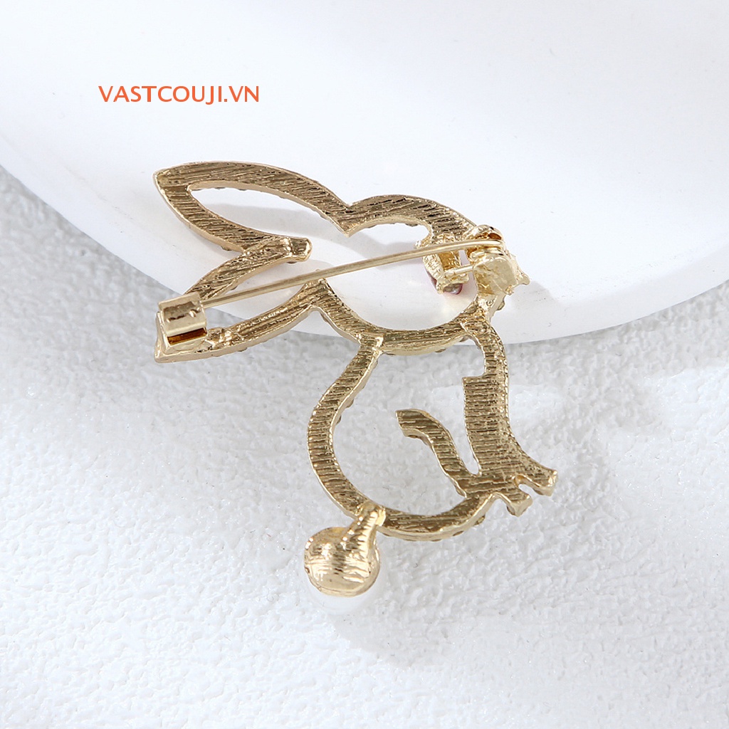 Ghim Cài Áo Hình Thỏ Đính Đá Thời Trang Dành Cho Nữ