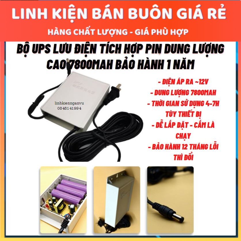 Bộ lưu điện UPS 6000mah mini 12V 3Ah (chạy modem wifi được 4-5 giờ) bảo hành 3 tháng