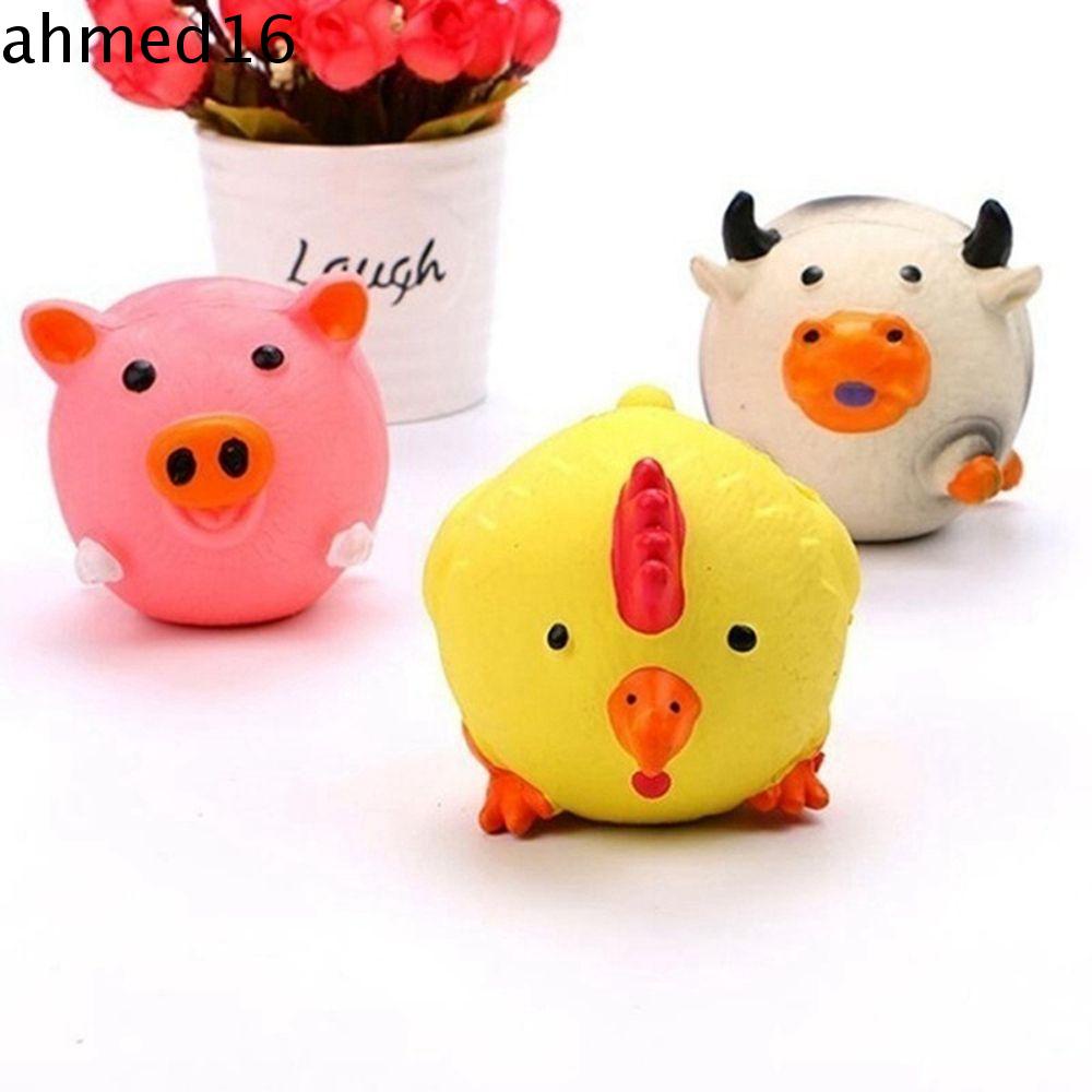 Đồ Chơi Nhai Gặm Bằng Cao Su Đàn Hồi Hình Gà / Heo / Bò Sữa Cho Thú Cưng