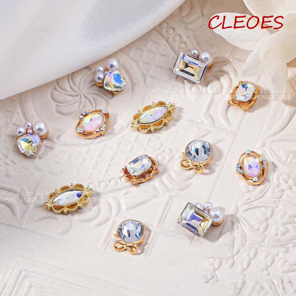 Móng Tay Giả CLEOES Aurora|Phụ Kiện Trang Trí Móng Tay Hình Trái Tim Đính Ngọc Trai Sang Trọng|Phụ Kiện Trang Trí Móng Tay Xinh Xắn