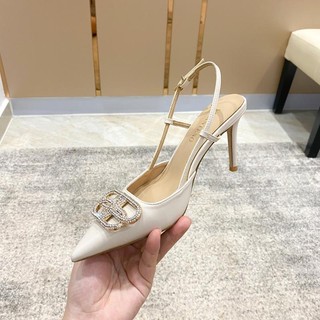 Giày cao gót mũi nhọn đính đá thời trang mùa hè quyến rũ cho nữ
