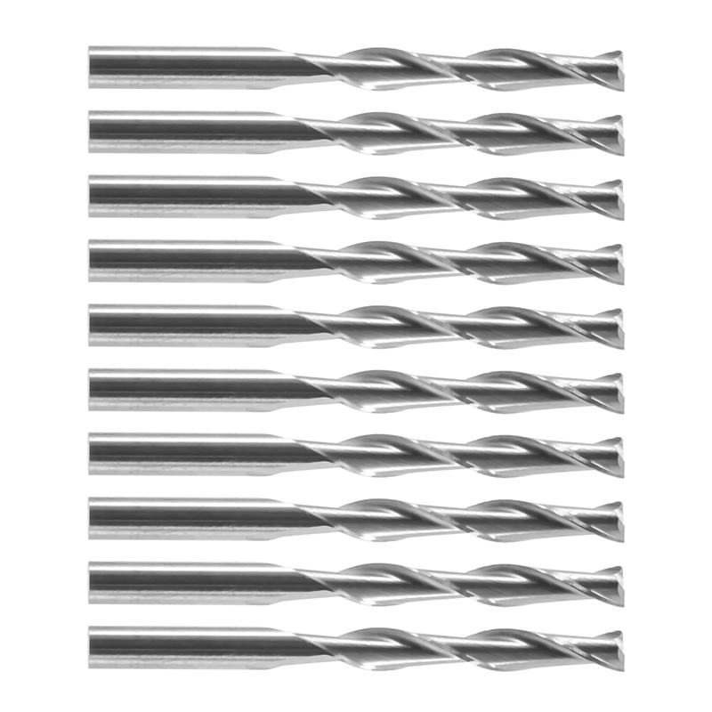 10x 1 '8 inch 3.175mm cacbua CNC đôi hai ống xoắn ốc Bits End Mill Bộ định tuyến 22mm