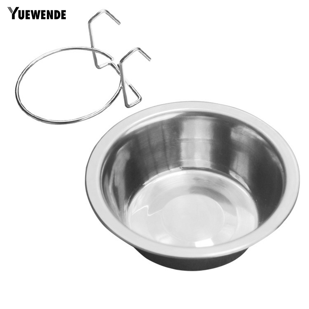 Bát Đựng Thức Ăn / Nước Uống Bằng Kim Loại Chống Trượt Kèm Móc Treo Cho Thú Cưng