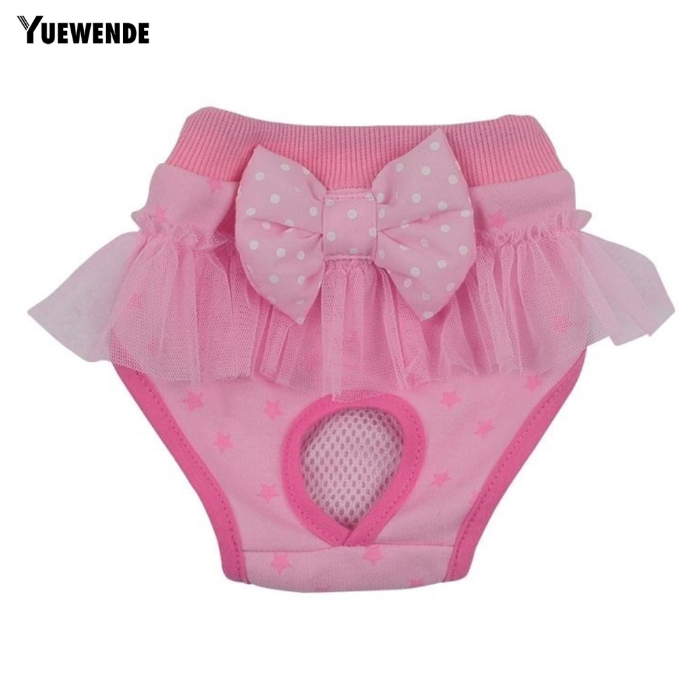 Tã Quần Chất Liệu Cotton Đính Nơ Xinh Xắn Cho Cún Cưng