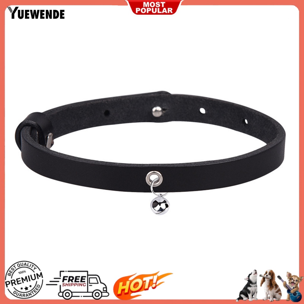 Vòng Cổ Da Bò Gắn Chuông Siêu Bền Cho Thú Cưng
