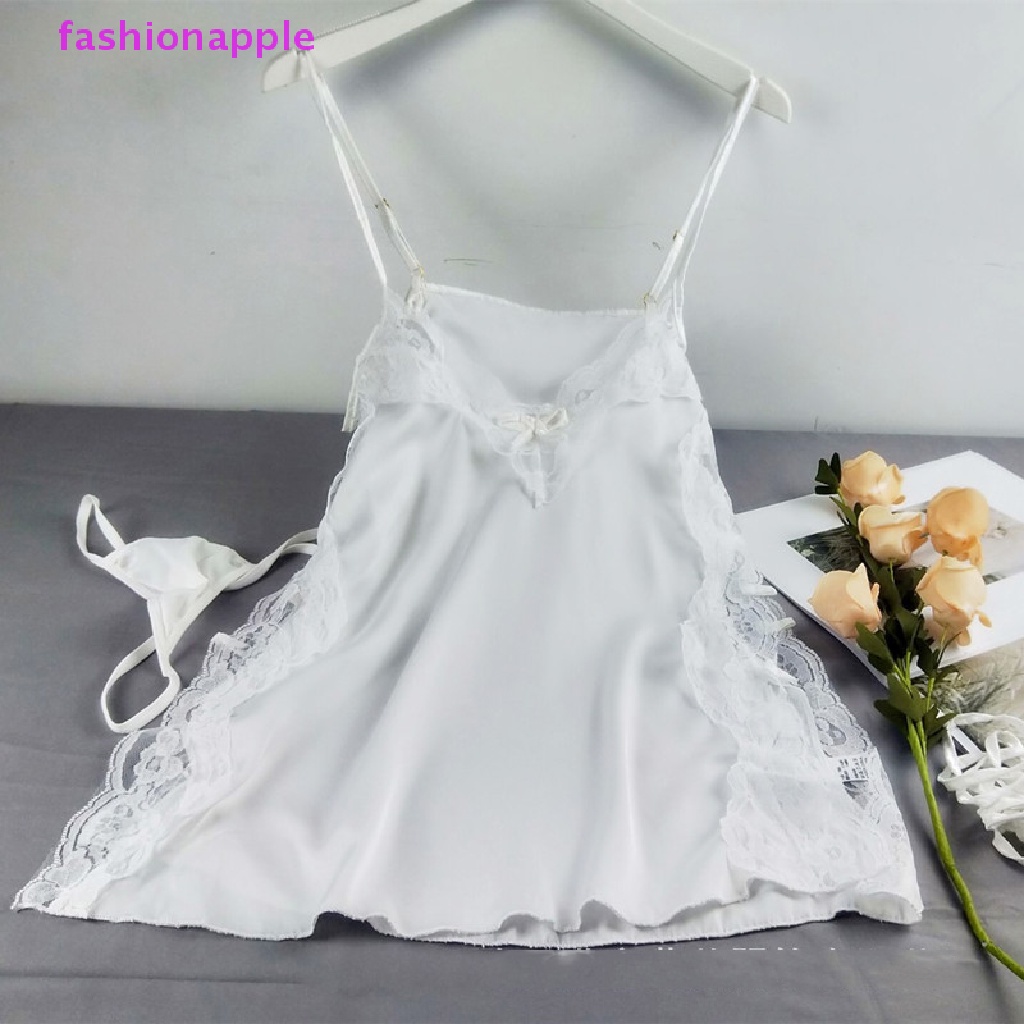 Favn Đầm Ngủ Hai Dây Phối Ren Rỗng Hở Lưng Gợi Cảm Cho Nữ