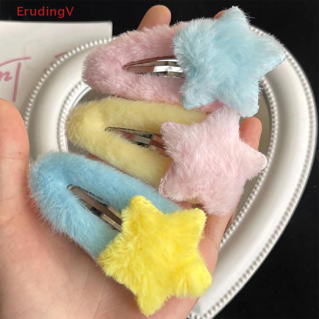 Kẹp Tóc Ngôi Sao Phủ Lông Xinh Xắn Thời Trang Cho Bạn Gái