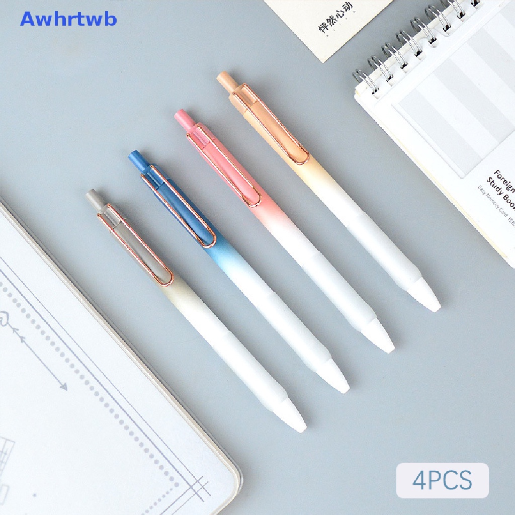 Set 4 Bút Bi Mực Đen Ngòi 0.5mm Có Thể Thu Gọn Tiện Dụng Cho Học Sinh / Văn Phòng Mới