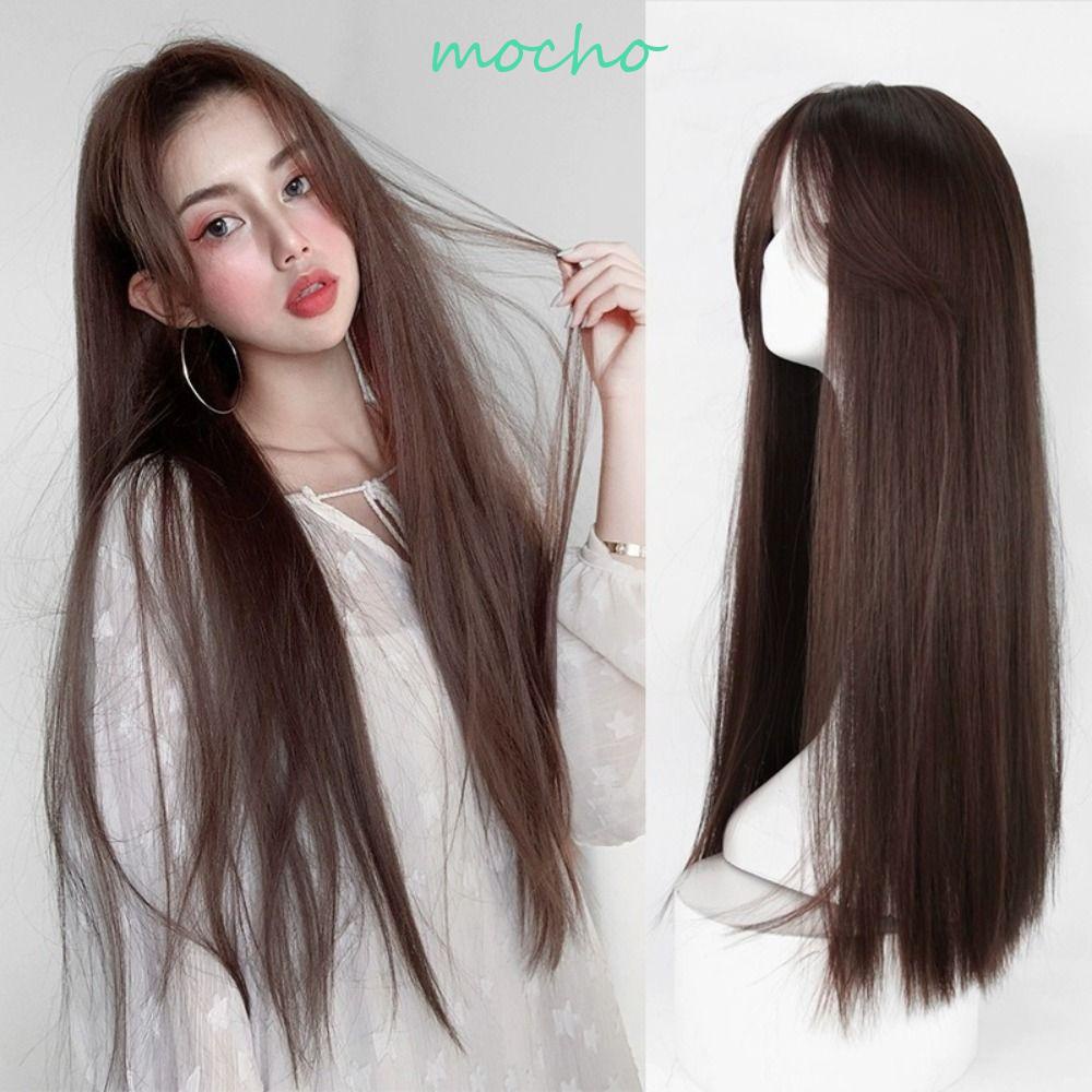 Tóc Giả Thẳng Dài Màu Nâu Sành Điệu Chịu Nhiệt Thời Trang Cho Nữ