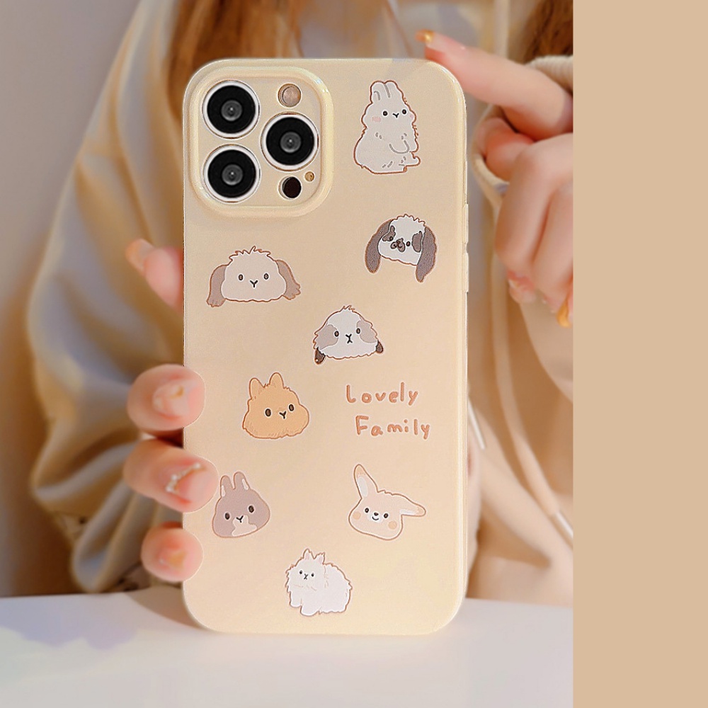 Ốp Điện Thoại TPU Dẻo Họa Tiết Hoạt Hình Chú Thỏ Dễ Thương Chống Trầy Cho IPhone 11 12 13 14 Pro Max