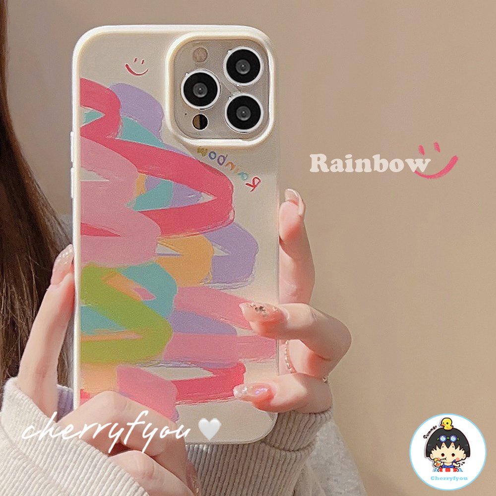 Ốp Điện Thoại TPU Mềm Chống Trầy Hình Graffiti Cầu Vồng Cho IPhone 14 13 12 11 Pro Max X XR 8 7 Plus SE