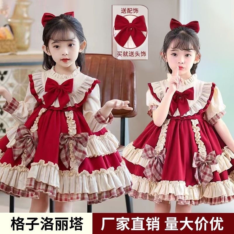 Đầm lolita Thời Trang Xuân Thu Xinh Xắn Dành Cho Bé Gái