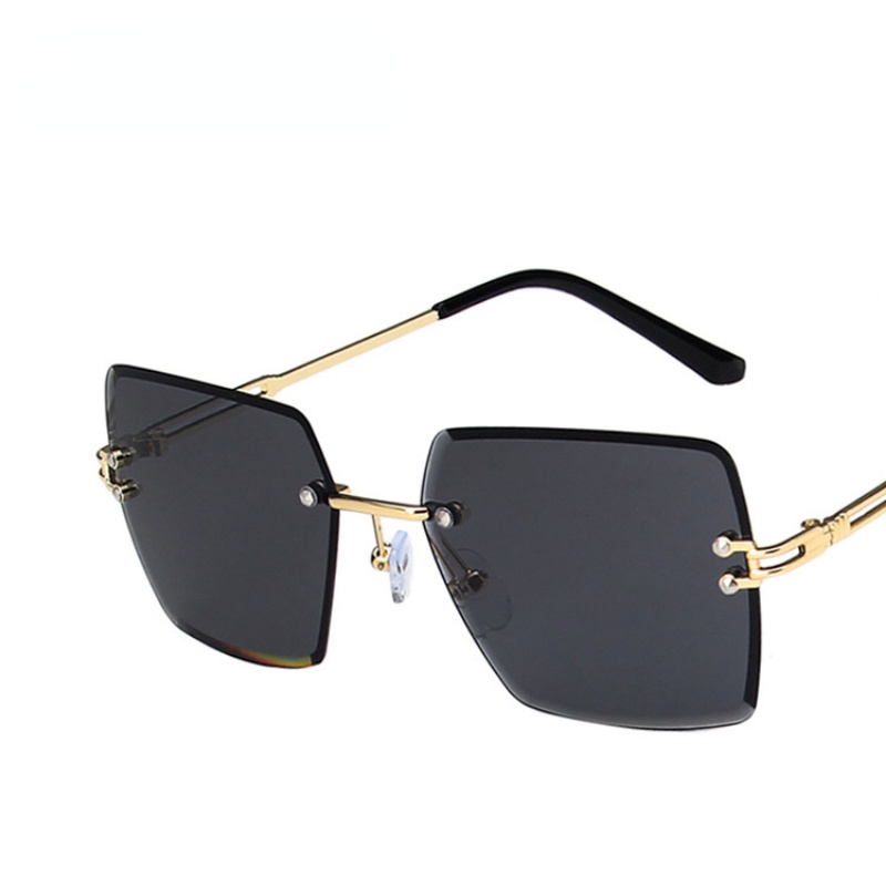 (AIMURUSI) COD Kính Râm Không Viền Kim Loại Không Viền Phong Cách Âu Mỹ Hợp Thời Trang