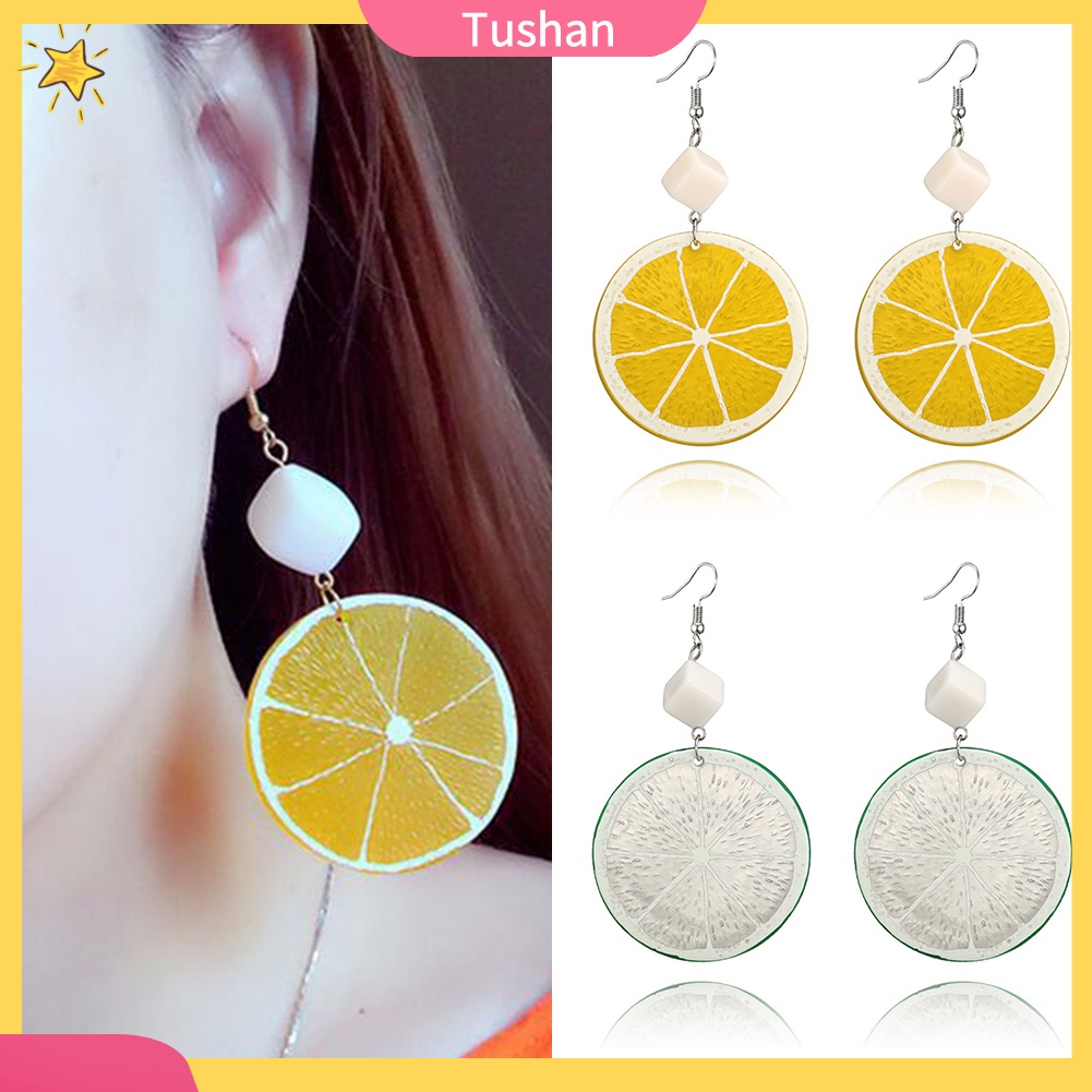 Bông Tai Hình Lát Chanh Bằng Acrylic Đáng Yêu Cho Nữ