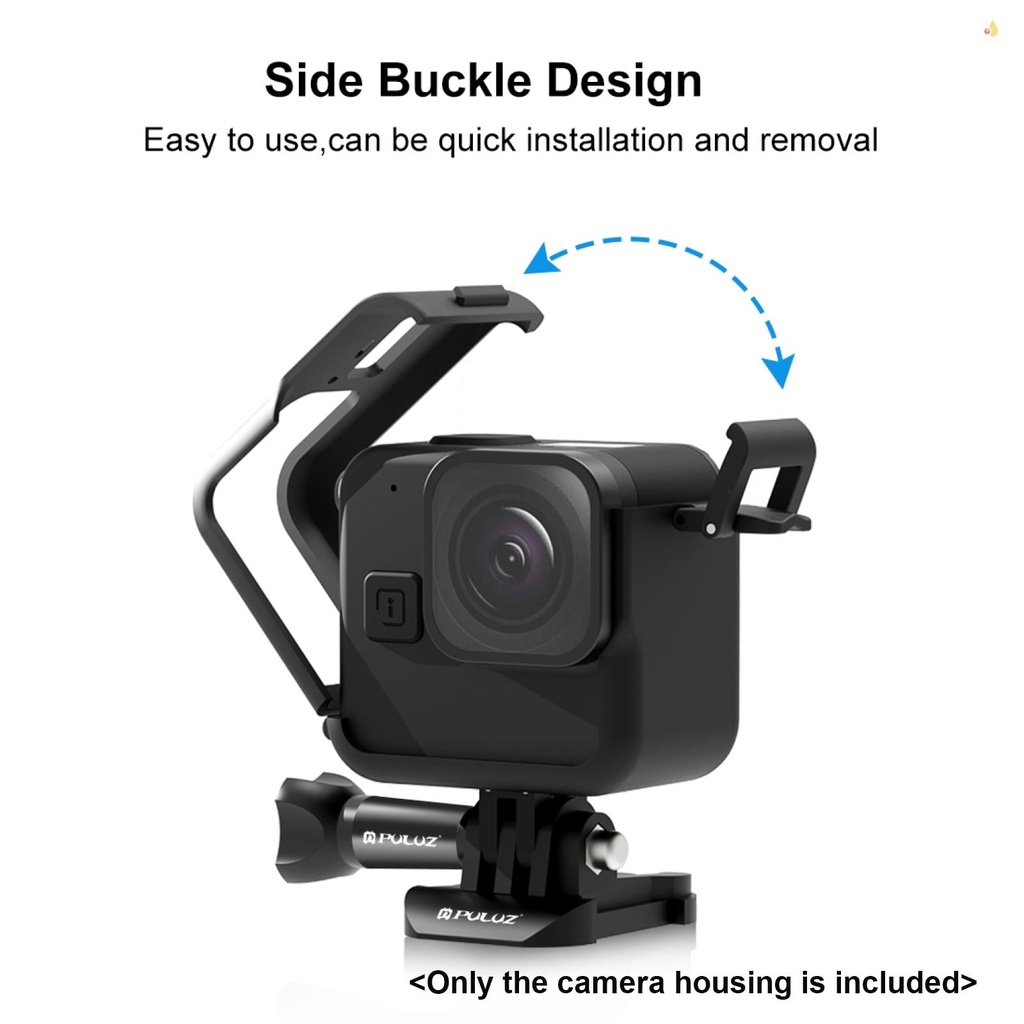 Khung Bảo Vệ Máy Ảnh Thể Thao PULUZ Màu Đen Mini Chống Sốc Kèm Giá Đỡ Thay Thế Chuyên Dụng Cho 11