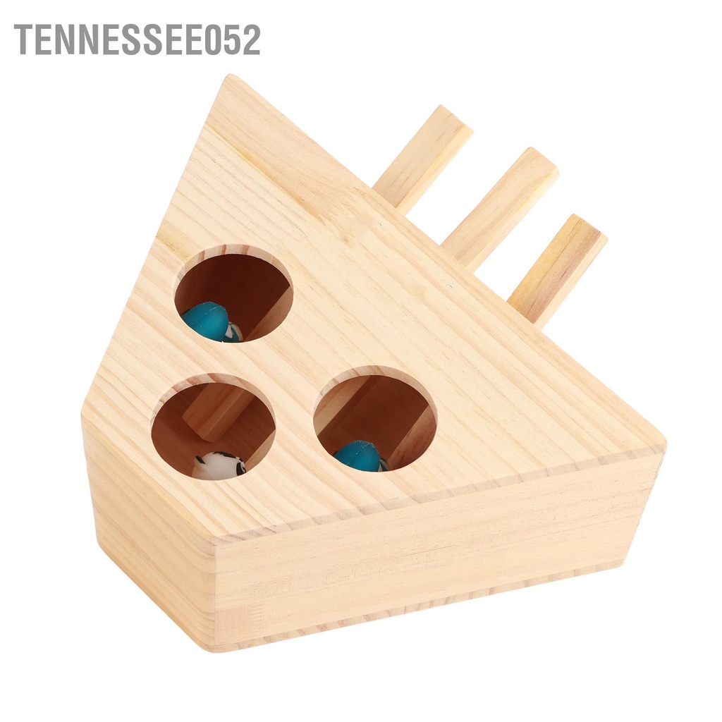 Tennessee052 Thú Cưng Đánh Gophers Đồ Chơi Đa Năng 3 Lỗ Ngộ Nghĩnh Bằng Gỗ Gopher Cho Mèo Con