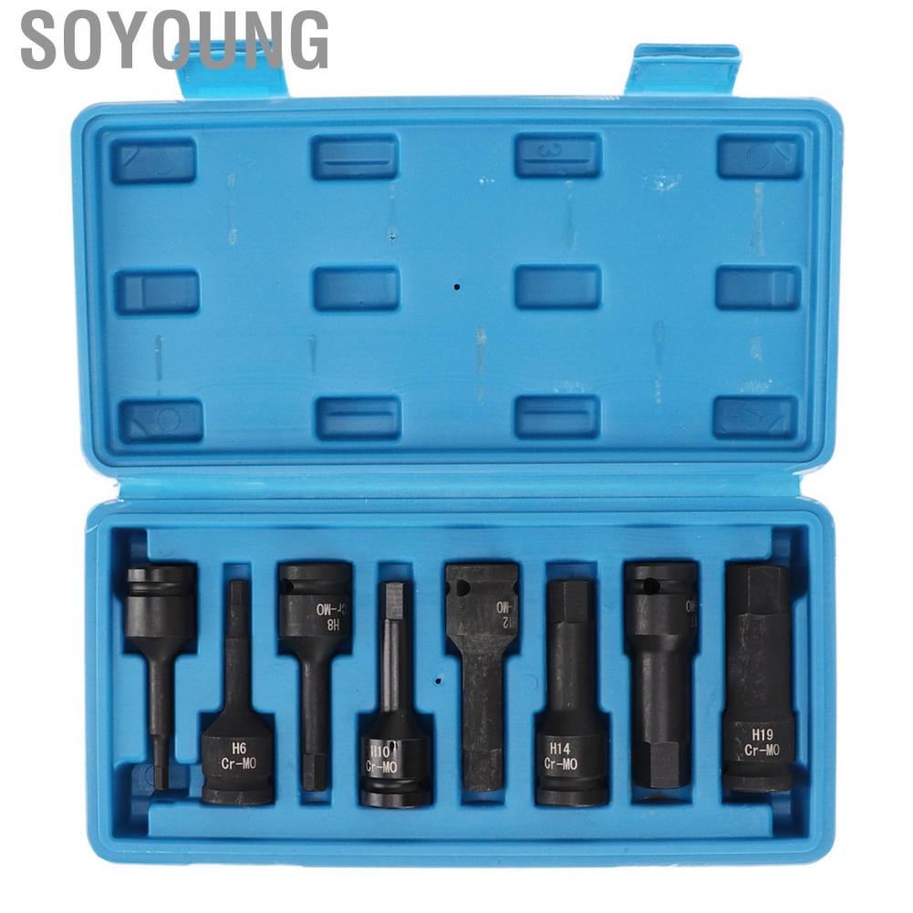 Soyoung Hex Bit Socket Kit Heat Treated High Torsion H5 To H19  Impact for Vehicle Lawn Equipment
