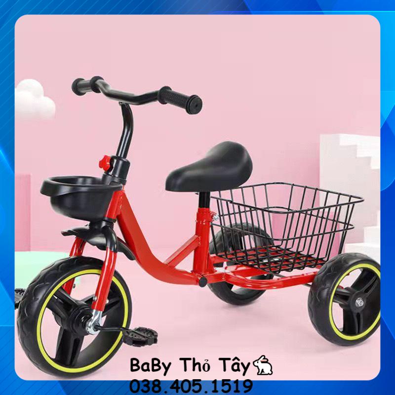 Xe đạp 3 bánh, xe đạp trẻ em có giỏ đồ lớn đằng sau đủ màu cho bé